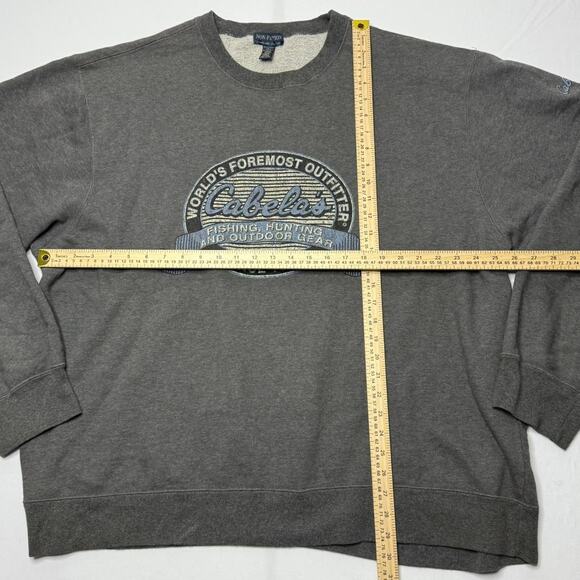 Cabela’s Sweatshirt 2XL Gray Embroidered Outdoor Crewneck - Picture 6 of 6